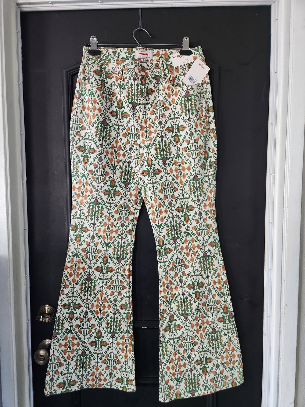 Wrangler Fierce Flate Tapestry Print Flare Jeans Size 8 29x32